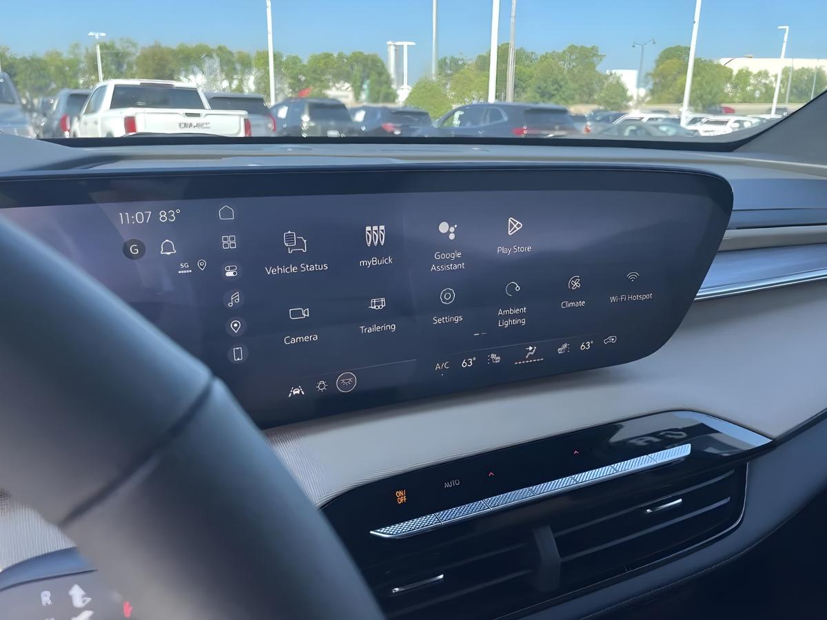 Buick infotainment display showing Google Built-In apps inside a vehicle at Crain Buick GMC of Conway.