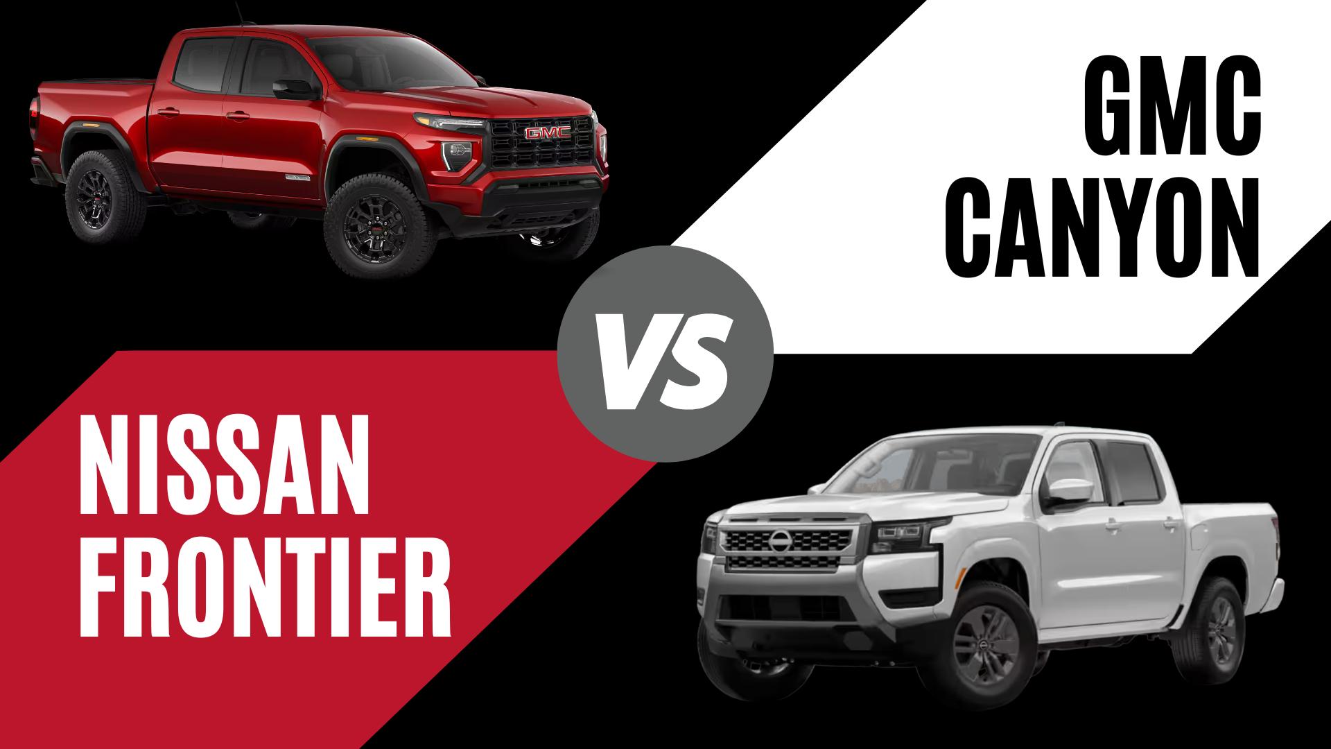 2026 GMC Canyon and 2026 Nissan Frontier side-by-side comparison in Conway, AR highlighting midsize truck capability