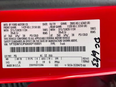 2019 Ford F-150 XL - STX APPEARANCE PKG / 26 MPG HWY