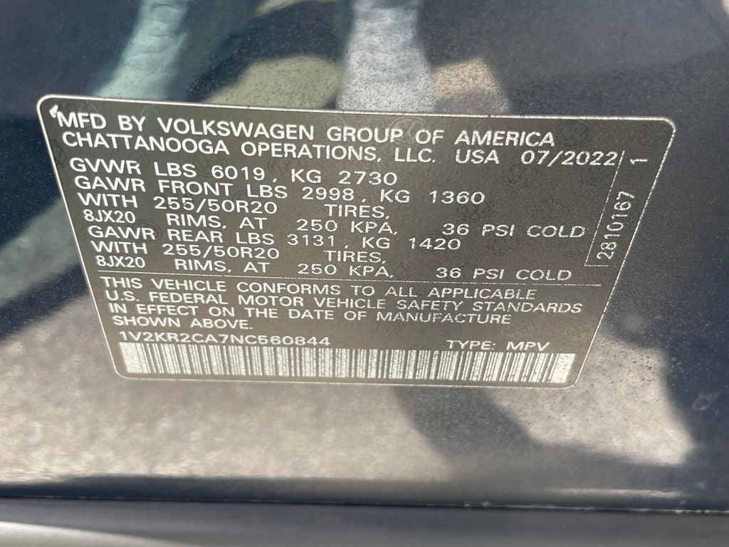 2022 Volkswagen Atlas 3.6L V6 SE w/Technology - WIRELESS CARPLAY / POWER LIFTGATE