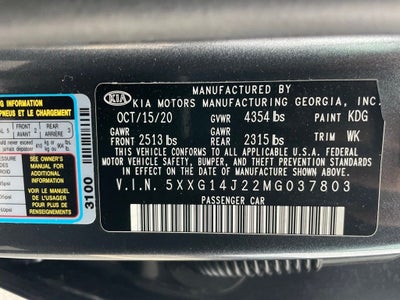 2021 Kia K5 LXS - PUSH BUTTON START / BLIND SPOT AVOIDANCE