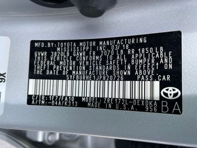 2018 Toyota Corolla L - CD PLAYER / 36 MPG