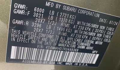 2024 Subaru Ascent Onyx Edition