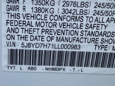 2020 Acura MDX Sport Hybrid Advance Package SH-AWD