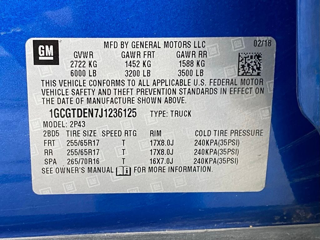 2018 Chevrolet Colorado Z71