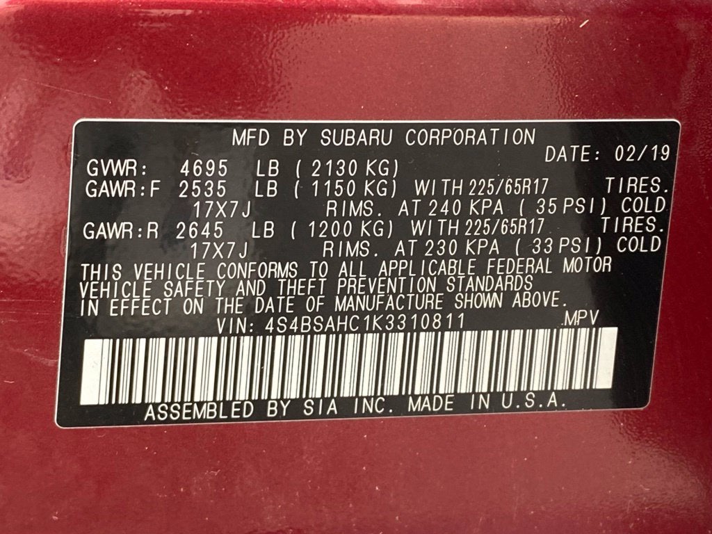 2019 Subaru Outback 2.5i Premium