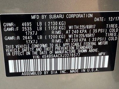2018 Subaru Outback 2.5i