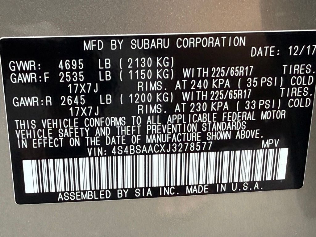 2018 Subaru Outback 2.5i