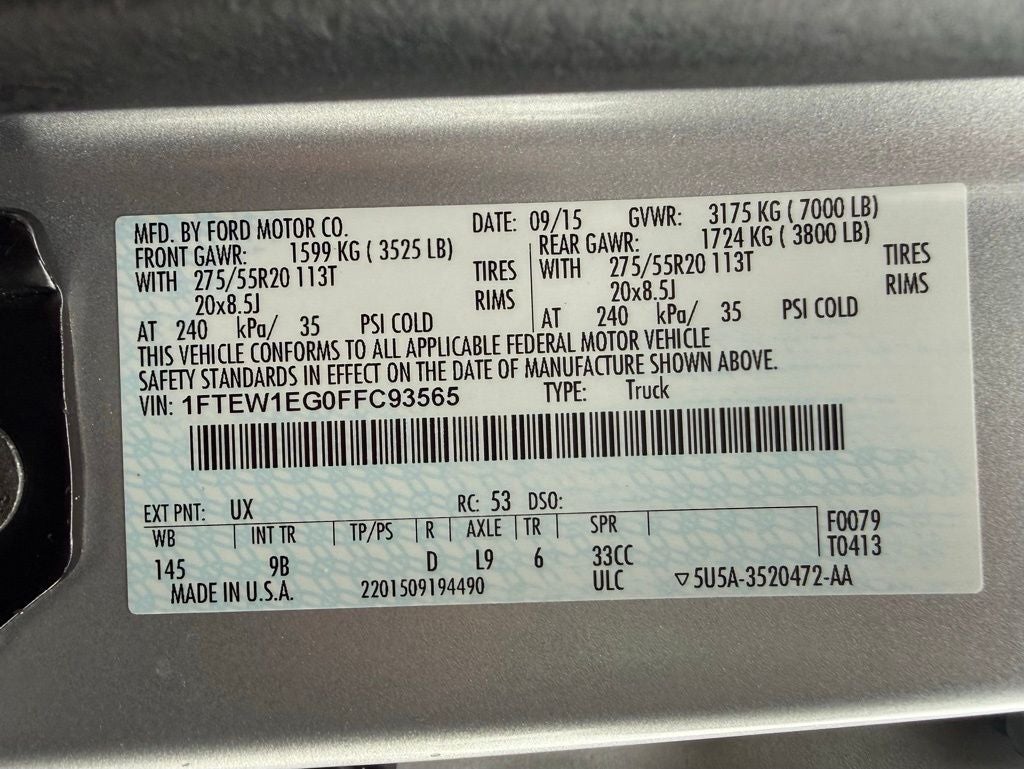 2015 Ford F-150 Platinum