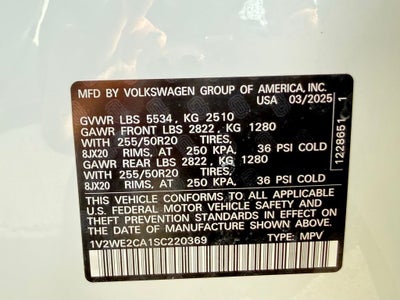 2025 Volkswagen Atlas Cross Sport 2.0T SE w/Technology