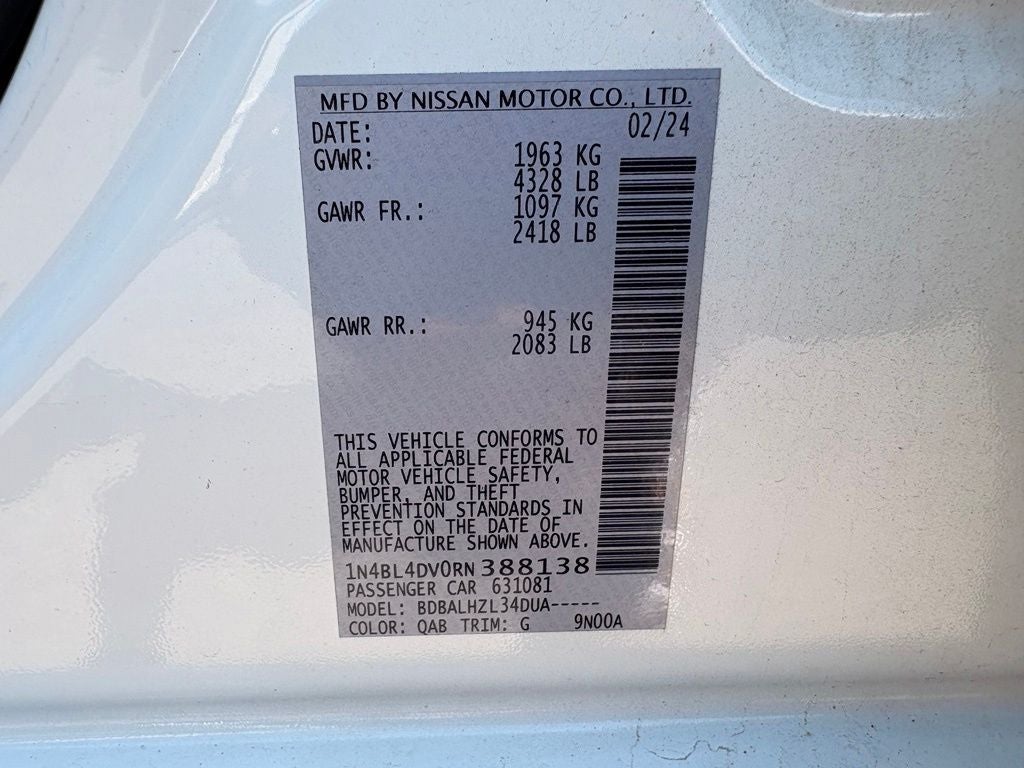 2024 Nissan Altima 2.5 SV