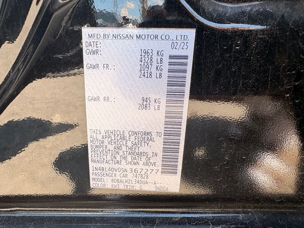 2025 Nissan Altima 2.5 SV