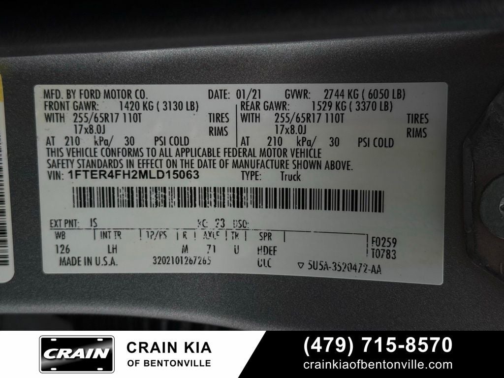 2021 Ford Ranger XLT - 4WD