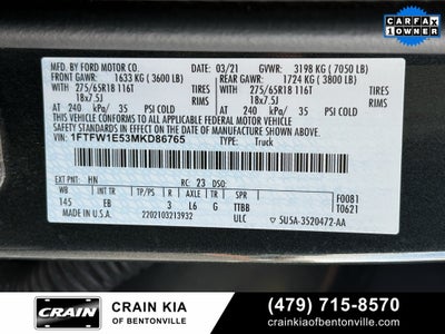 2021 Ford F-150 Lariat - 4WD / CLEAN CARFAX / ONE OWNER