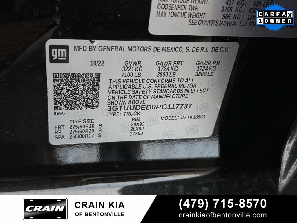 2023 GMC Sierra 1500 SLT - 4WD / CARFAX ONE OWNER