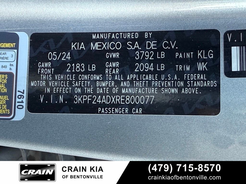 2024 Kia Forte LXS - KIA CPO / CARFAX ONE OWNER