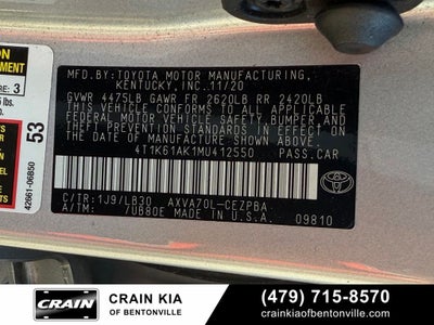 2021 Toyota Camry XSE - PANORAMIC SUNROOF / RED INTERIOR