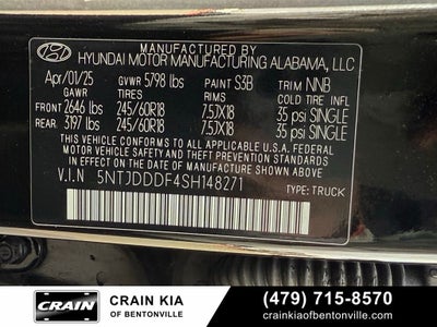 2025 Hyundai Santa Cruz XRT - AWD / CLEAN CARFAX / ONE OWNER