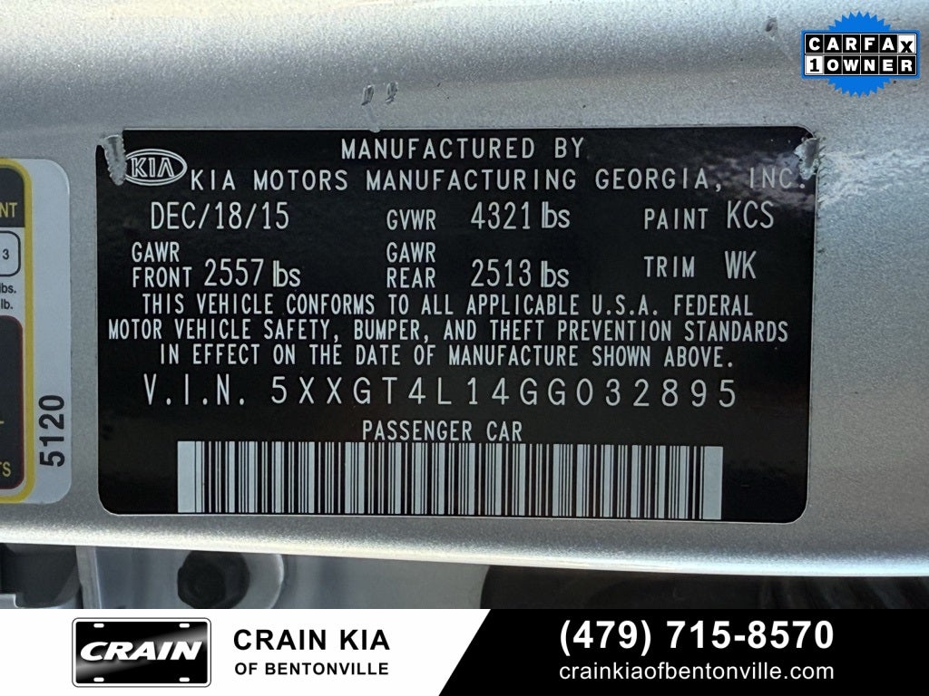 2016 Kia Optima LX - CARFAX ONE OWNER