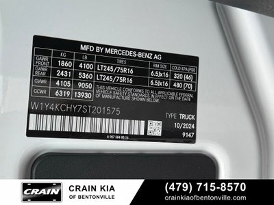 2025 Mercedes-Benz Sprinter 2500 Cargo 170 WB High Roof - CARFAX ONE OWNER