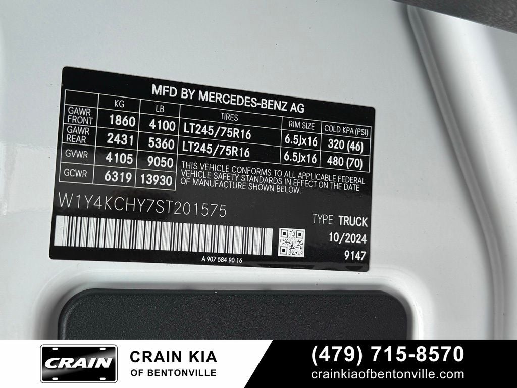 2025 Mercedes-Benz Sprinter 2500 Cargo 170 WB High Roof - CARFAX ONE OWNER