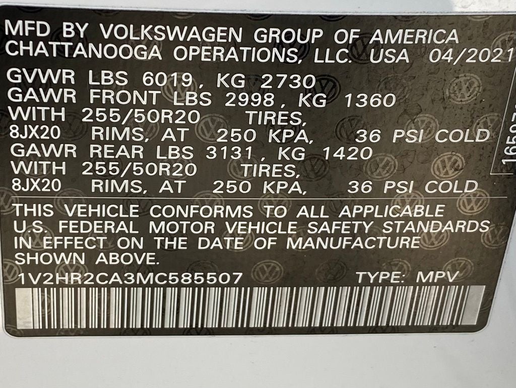 2021 Volkswagen Atlas 3.6L V6 SE w/Technology CLEAN CARFAX