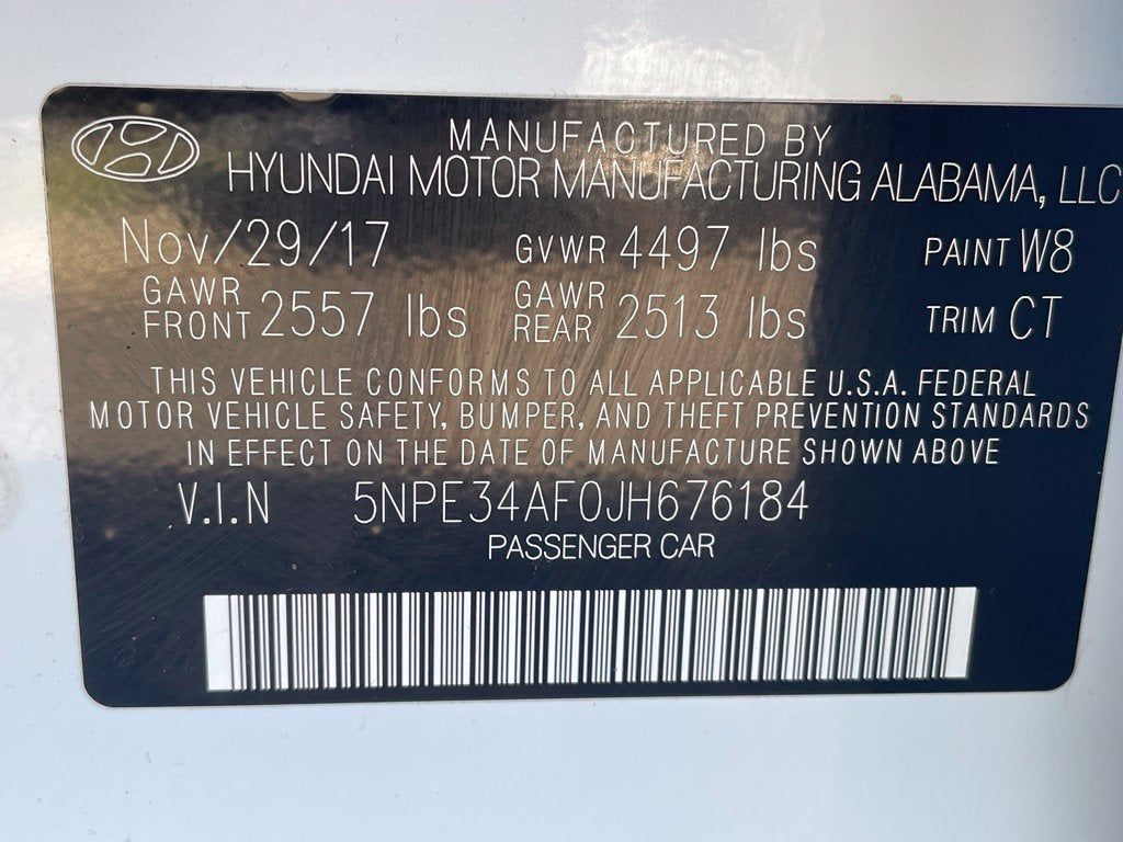 2018 Hyundai Sonata SEL HEATED SEATS / POWER DRIVERS SEAT