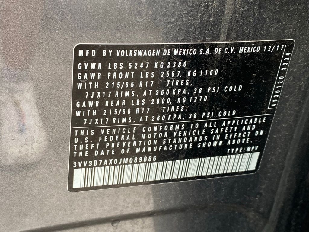 2018 Volkswagen Tiguan 2.0T SE
