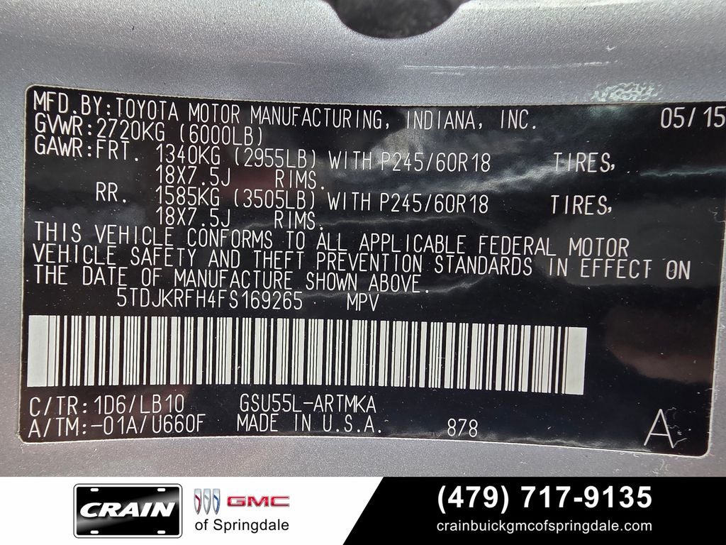 2015 Toyota Highlander XLE V6