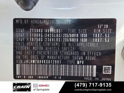 2019 Honda CR-V EX-L SUNROOF & ALL WHEEL DRIVE