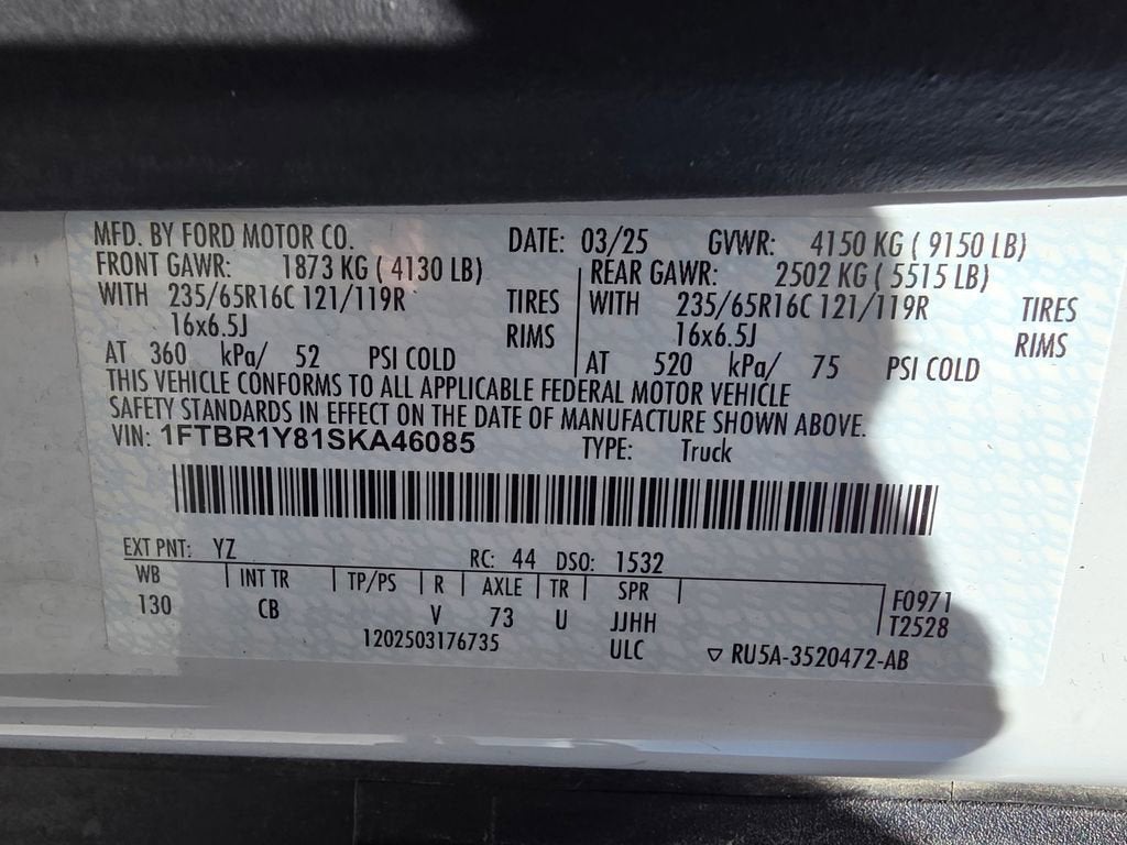 2025 Ford Transit Cargo Van T250 RWD LOW RF