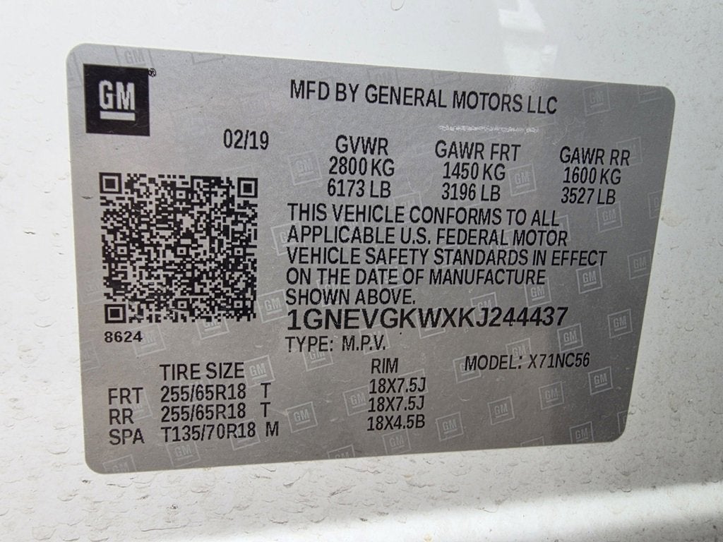 2019 Chevrolet Traverse LT Cloth