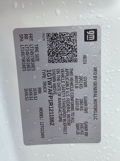 2024 GMC Savana Cargo 2500 Work Van