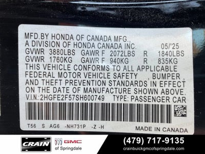 2025 Honda Civic Sedan Sport