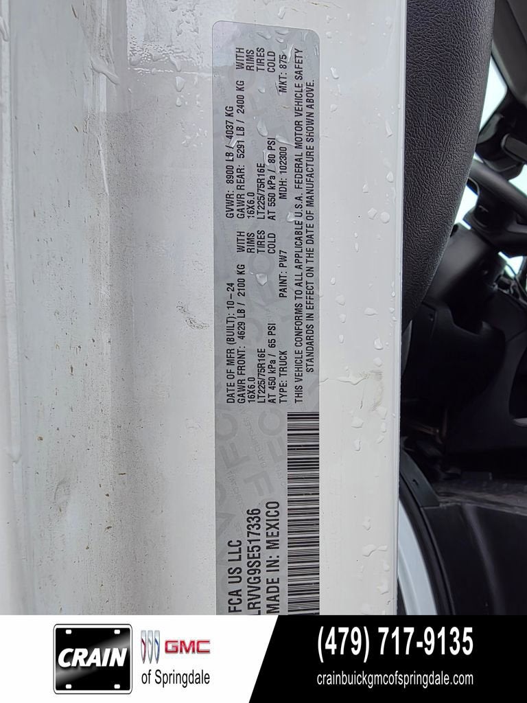 2025 RAM ProMaster Cargo Van Tradesman