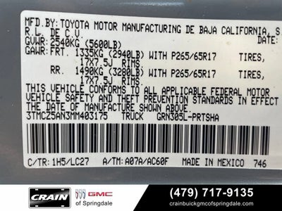 2021 Toyota Tacoma 4WD SR