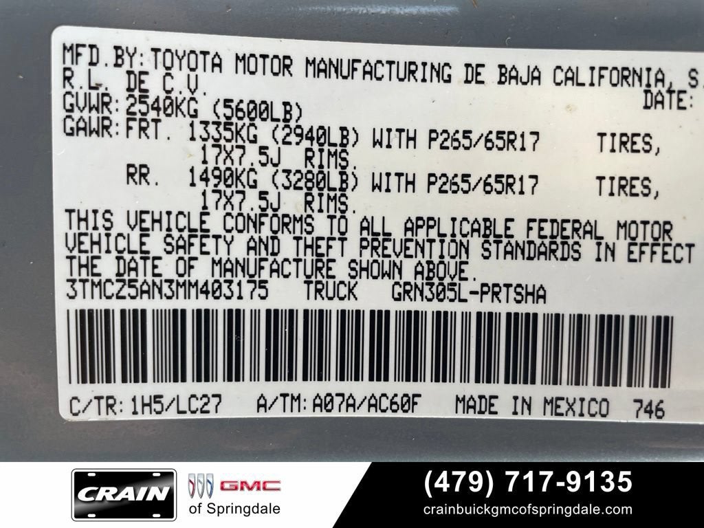 2021 Toyota Tacoma 4WD SR