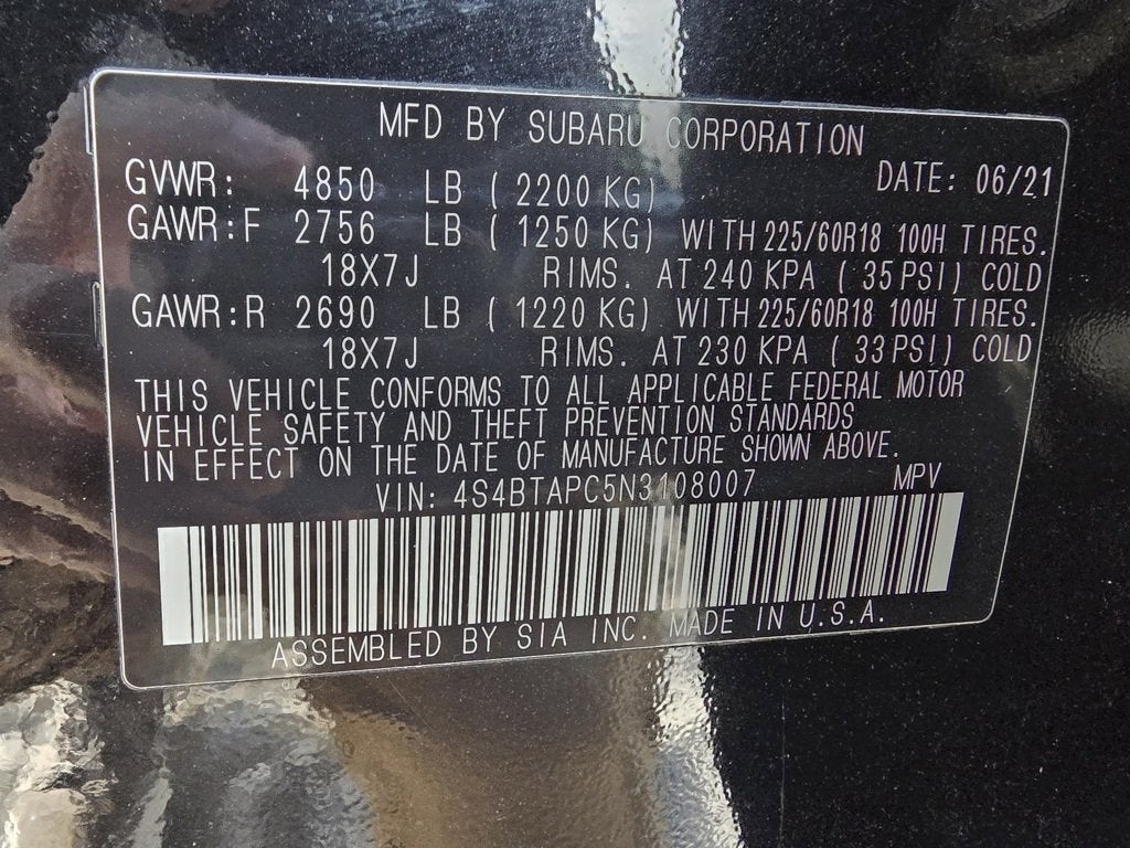 2022 Subaru Outback Touring