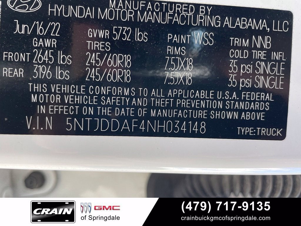 2022 Hyundai Santa Cruz SEL Premium